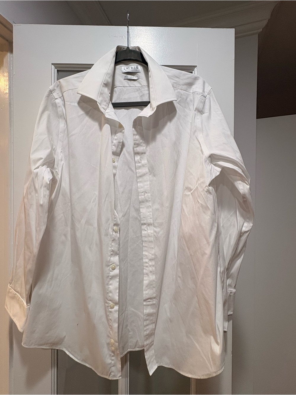 Ralph Lauren White Men's Button-Front Dress Shirt
